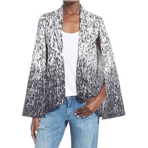 Black & white pattern cape blazer